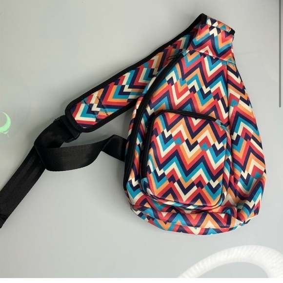 Amazon Handbags - Colorful Chevron Sling Bag